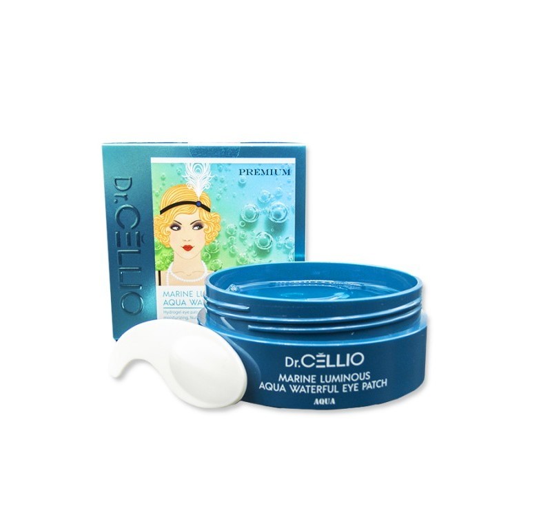 Dr.Cellio Premium Marine Luminous Aqua Waterful Eye Patch — Гидрогелевые патчи под глаза с гиалуроновой кислотой 60 шт
