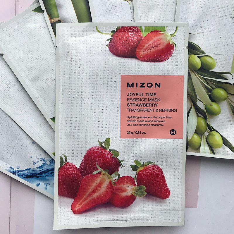 Тканевая маска Mizon Joyful Time Essence Mask — Strawberry Тканевая маска для лица с экстрактом свежей клубники