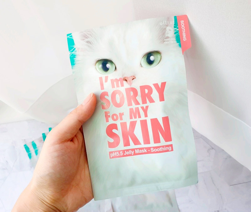 Тканевая маска для лица успокаивающая (кошка) Ultru I’m Sorry For My Skin Soothing Jelly Mask