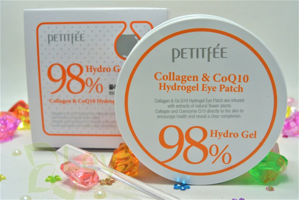 Petitfee 98% Collagen +CoQ10 hydrogel eye patch 60 шт