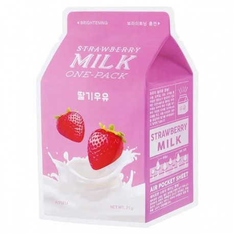 A’pieu Strawberry Milk 21g Тканевая маска для лица с экстрактом клубники и жемчуга