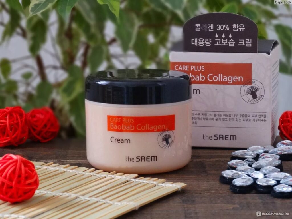 Увлажняющий коллагеновый крем для лица с экстрактом баобаба The Saem Care Plus Baobab Collagen Cream