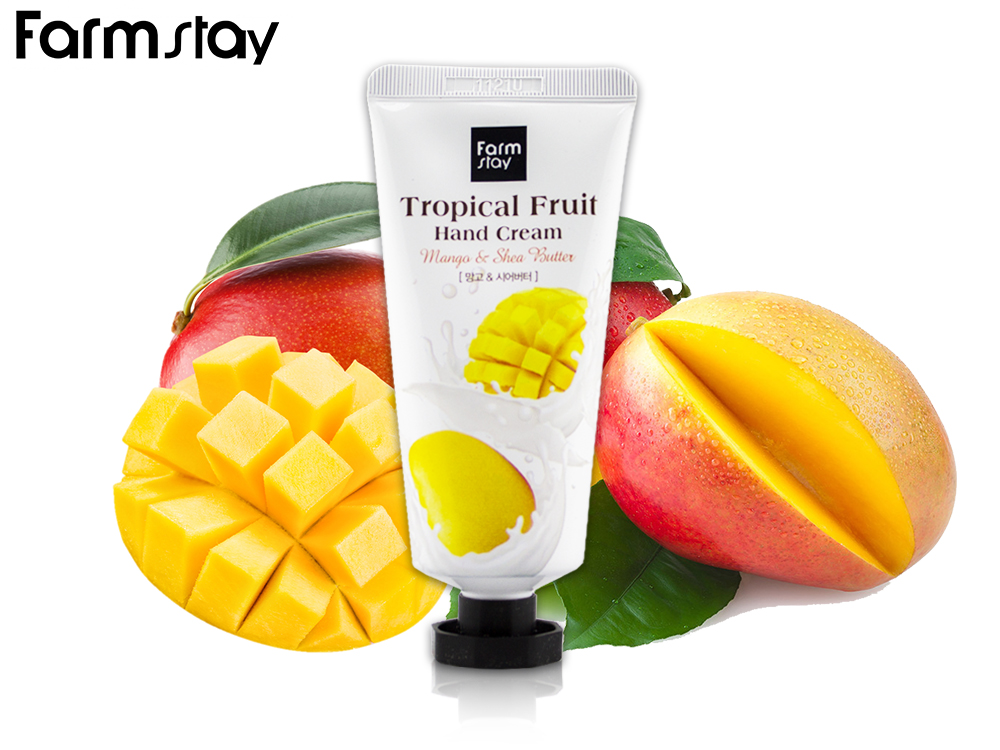 Крем для рук с маслами манго и ши  FarmStay Tropical Fruit Mango & Shea Butter Hand Cream