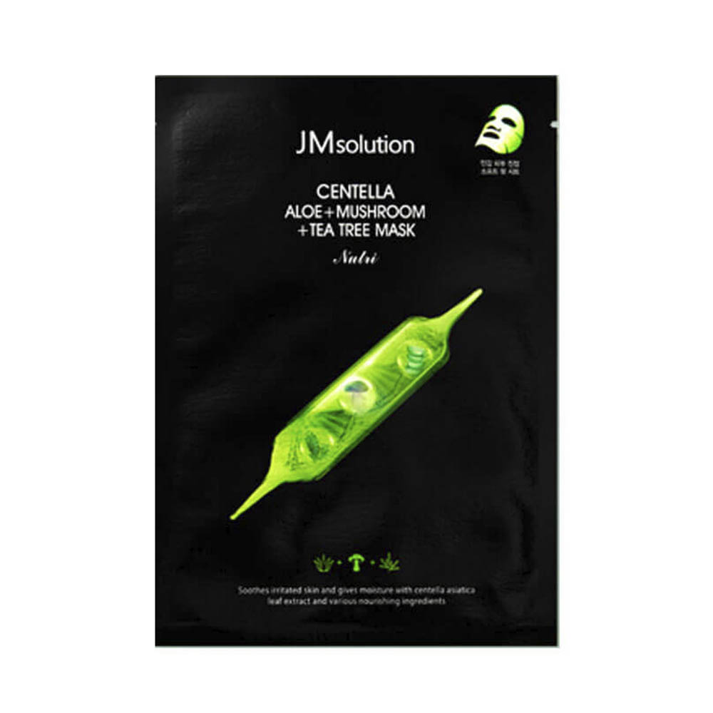 Успокаивающая тканевая маска с центеллой JMsolution Centella Aloe + Mushroom + Tea Tree