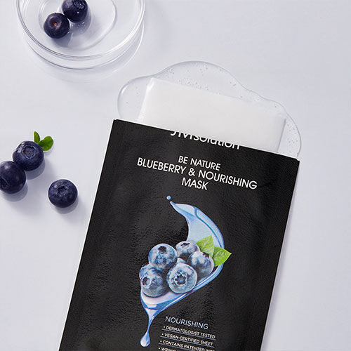 Маска тканевая питательная для лица с черникой JM SOLUTION BE NATURE BLUEBERRY & NOURISHING MASK