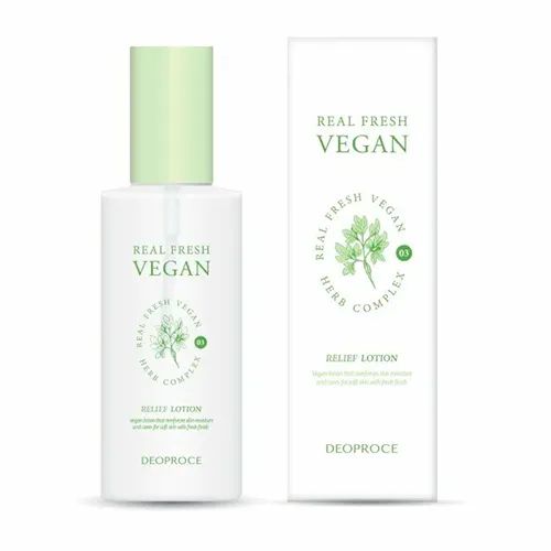 VEGAN Лосьон для лица увлажняющий на основе растительных экстрактов DEOPROCE REAL FRESH VEGAN RELIEF LOTION 200ml